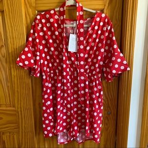 NWT Red and White Polkadot Romper Short Sleeve